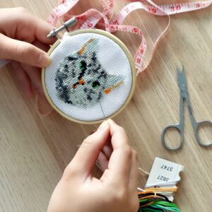 Mini Cross Stitch Embroidery Kit Cat