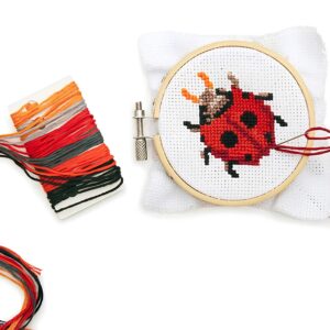 Mini Cross Stitch Embroidery Kit Lieveheersbeestje