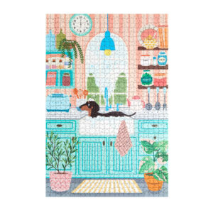 Puzzel Hond in Bubbelbad 1000 Stukjes