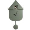 Wall Clock Modern Cuckoo Jungle Green