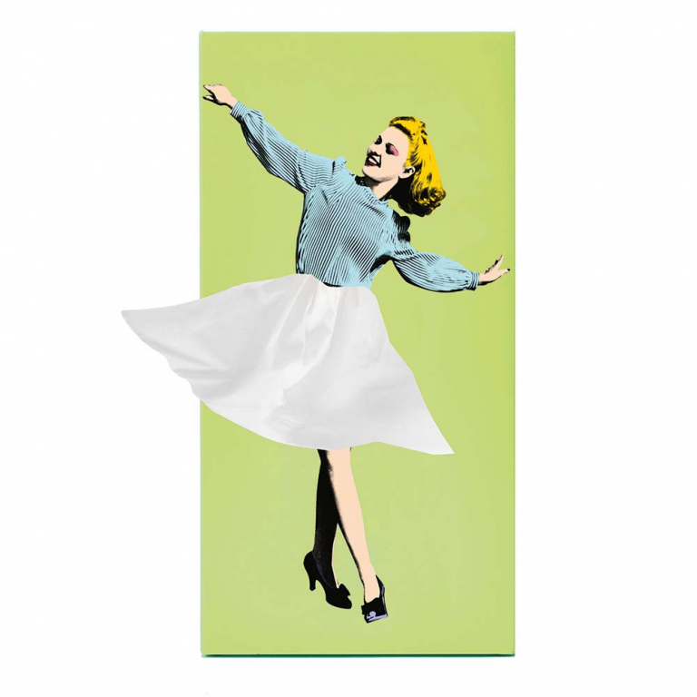 Groene Tissue Up Girl tissuehouder met tissue als rok