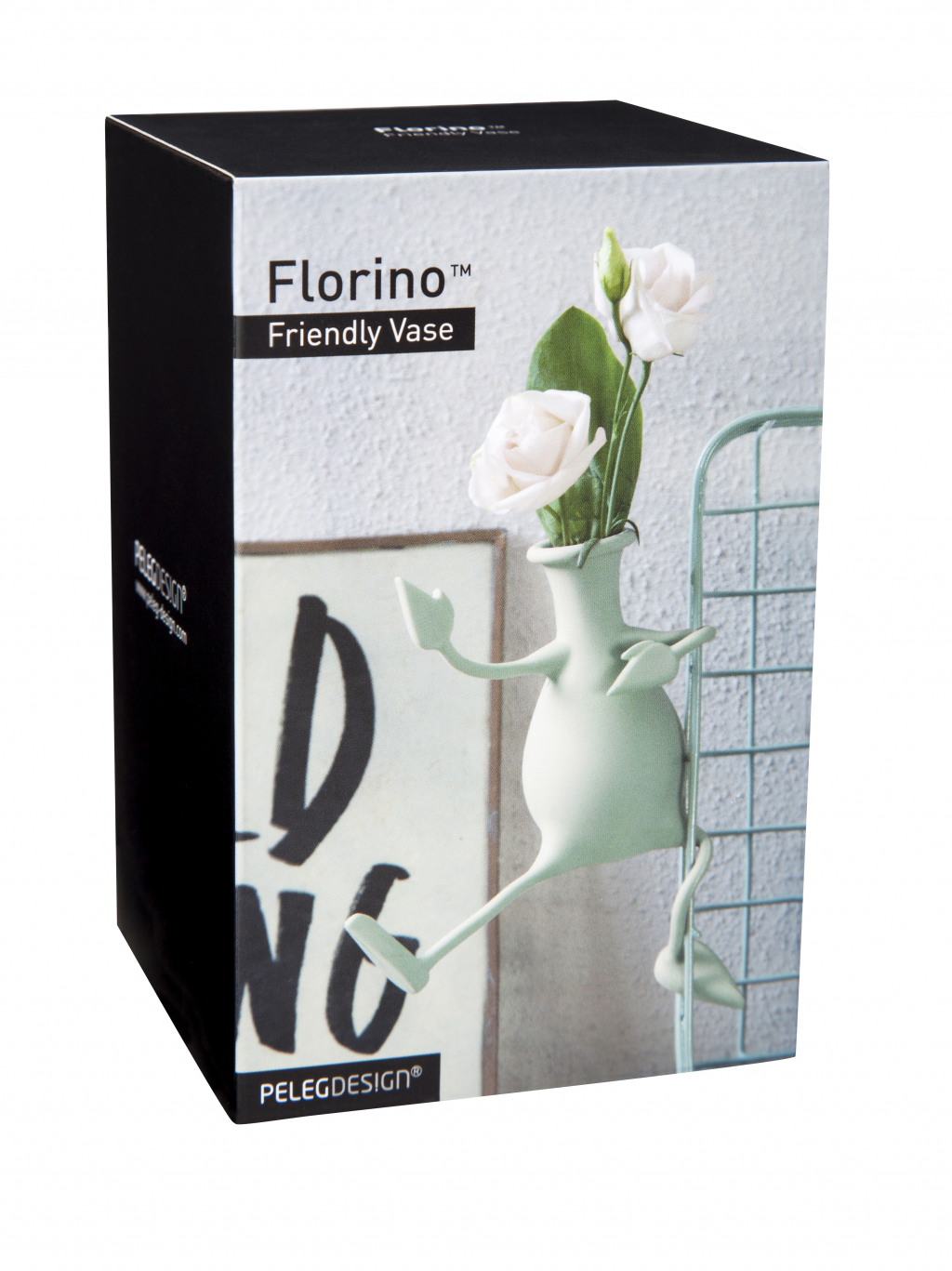 Mintgroene Florino vaas met flexibele armen en benen