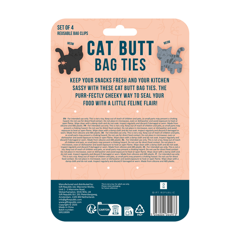 chterkant verpakking Gift Republic Cat Butt Bag Ties